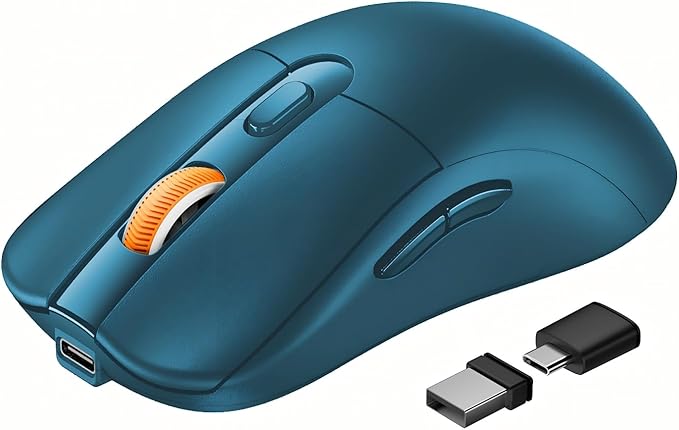 ProtoArc Bluetooth Wireless Mouse, USB C Mouse, EM15 Rechargeable Compact Portable Type C Wireless Mice for Laptop, Tablet, PC, Windows, Mac OS-Blue