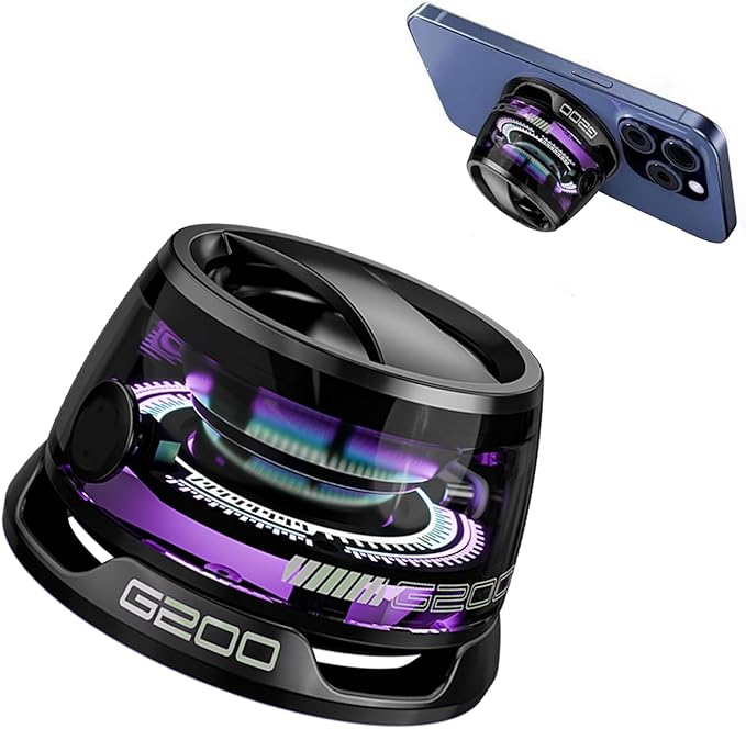 2 Pcs G200 Magnetic Bluetooth Speaker,Multifunctional Portable Mini Speaker with Multi RGB Color Light Show-3D Surround Sound Effect,Christmas Birthday Gifts