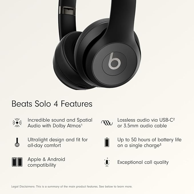 Beats Solo4 with AppleCare+ for Headphones (2 Years) - Matte Black