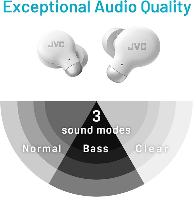 JVC Active Noise Cancelling True Wireless Earbuds - Bluetooth 5.3 with ANC - Comfortable Fit with S/M/L Silicon & Memory Foam Earpieces - IPX4 Water Resistant - 28 Hrs Playback - Compact Charging Case