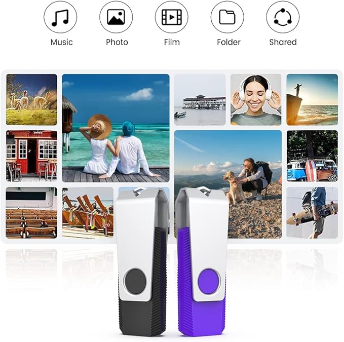 Aiibe 128GB Flash Drive 3.0 5 Pack 128GB USB 3.0 Flash Drive Thumb Drives 128 GB Memory Stick Jump Drives USB Drive Multi Pack (128G, 5 Mixed Colors: Black Red Cyan Green Purple)