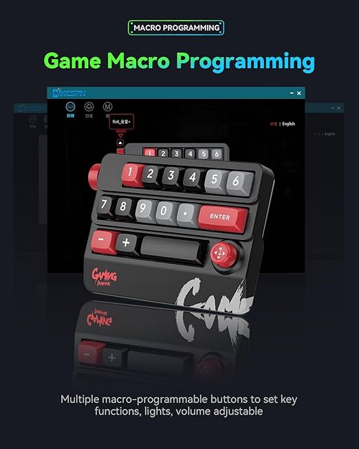 Numeric Mechanical Keyboard with Right Joystick, One Handed Keyboard Fully Programmable for Knobs and Keys, Rocker Knobs for OSU Keypad, Hotswap Keypad with RGB