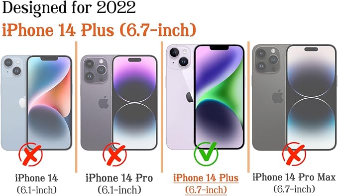 Magnetic for iPhone 14 Plus Case Cute Wavy Stripes Phone Case, Shockproof Slim TPU and Hard PC Protective Phone Cover Compatible with MagSafe Designed for Women Girls, Orange