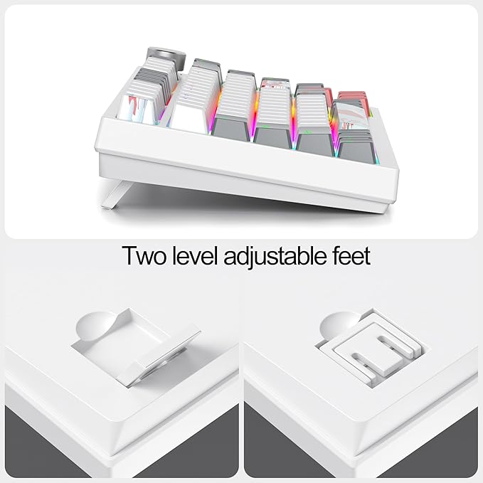 Fogruaden Wired 75% Percent Mechanical Keyboard, Hot Swappable, Red Switch, TKL Mechanical Keyboard, Gasket Mount, RGB Backlit Compact Gaming Keyboard with Volume Knob(GreyWhite)