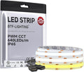 BTF-LIGHTING FCOB COB LED Strip CCT 3000K-6000K Tunable White IP65,UL Listed DC12V 9.8FT CRI 90+ Dimmable LED Tape Lights,640LEDs/m Dotless for Bedroom Kitchen Indoor Decor(No Adapter or Controller)