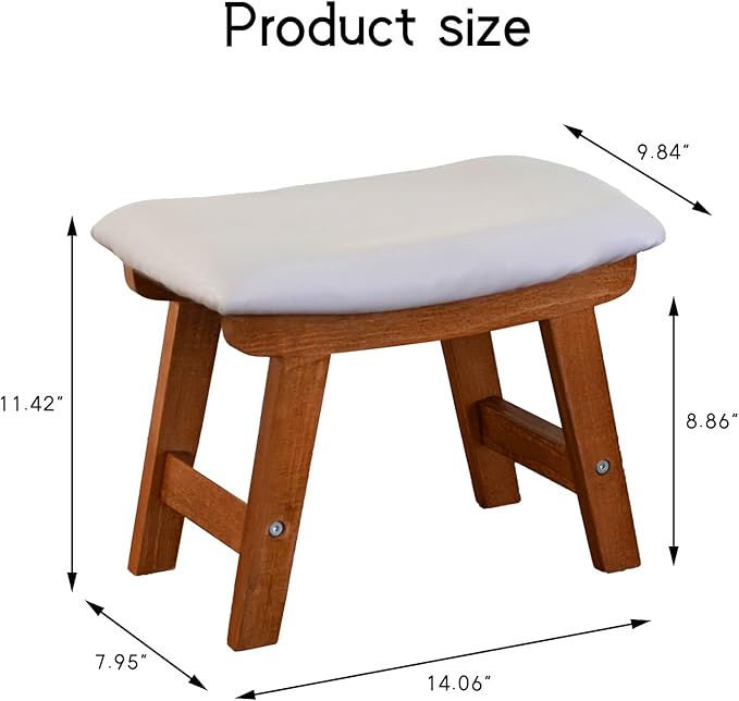 Sosola Foot Stool with Leather Cover,Foot Rest Made of Wooden for Couch,Bench,Sofa,Under Office Desk