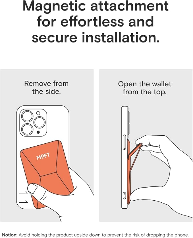 MOFT Magnetic Wallet Stand Compatible with iPhone 17/16/15/14/13/12 Series, Angle Adjustment & Magsafe Compatible MOVAS Phone Stand,Sunrise