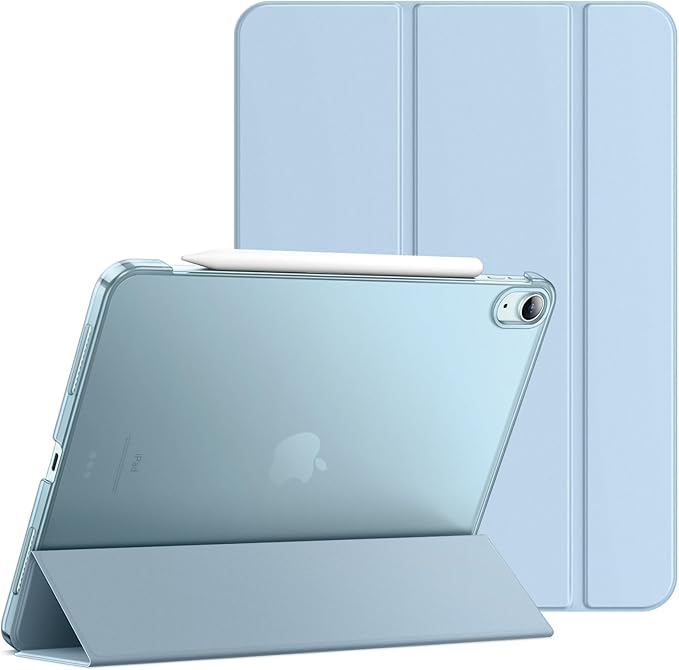 JETech Case for iPad Air 11-Inch M4/M3/M2 (2026/2025/2024), iPad Air 5 (2022 5th Generation 10.9-Inch), Slim Stand Hard Back Shell Cover with Auto Wake/Sleep (Light Blue)