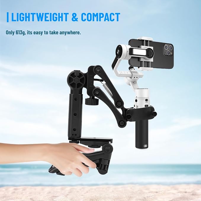 Gimbal Stabilizer for Smartphones, 3 Axis Phone Gimbal, Anti Shock Flexible Extension with Bracket Holder, Universal Handheld Z Axis Stabilizer for Vlog Live Streaming Video