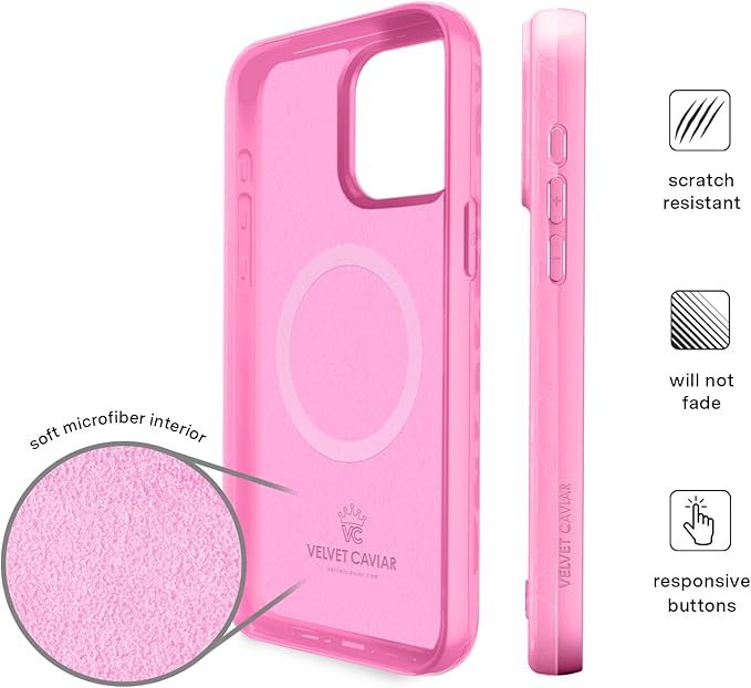 VELVET CAVIAR Case for iPhone 15 Pro Max | Compatible with MagSafe | 10ft Drop Tested | Protective Designer Cases| Hot Pink Leopard