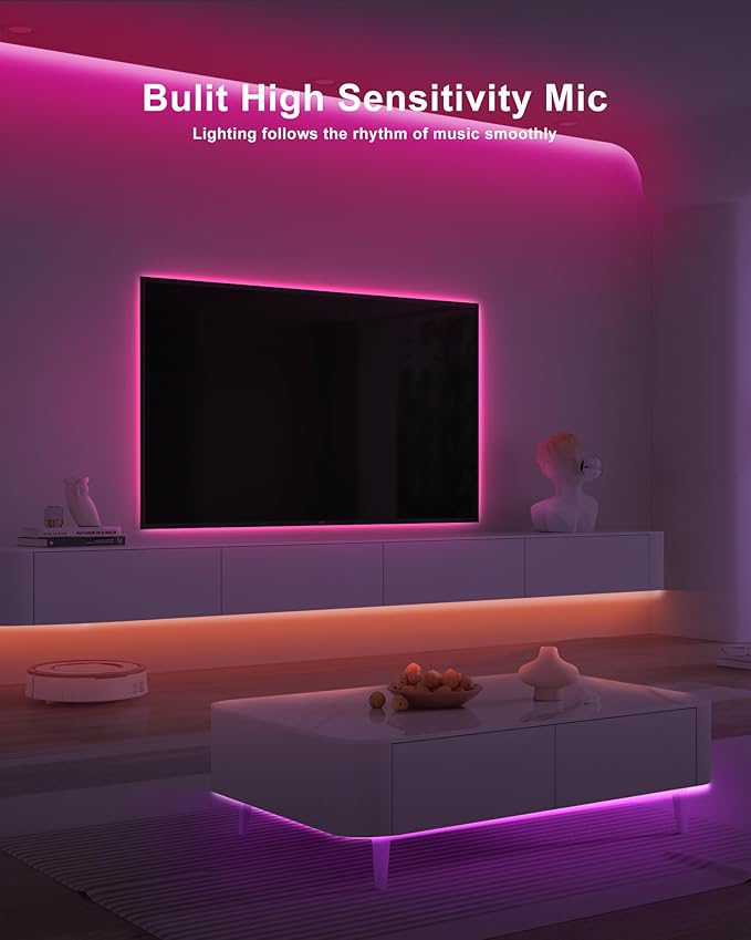 Tatazone 4.92ft Bluetooth RGB COB Led Strip Lights with Remote, Dimmable Smart App Led COB Light Strip, Color Changing Music Sync, Indoor RGB Led Lights for Bedroom, Home Decor, Party