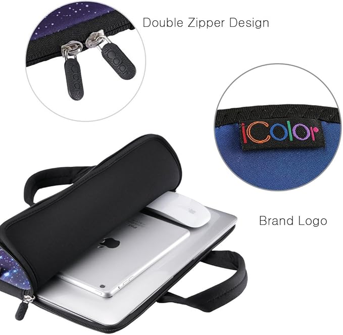 icolor 11 11.6 12 12.1 12.5 inch Laptop Carrying Bag Chromebook Case Notebook Ultrabook Bag Tablet Cover Neoprene Sleeve for Apple Macbook Air Google Acer HP DELL Asus Blue Tongue