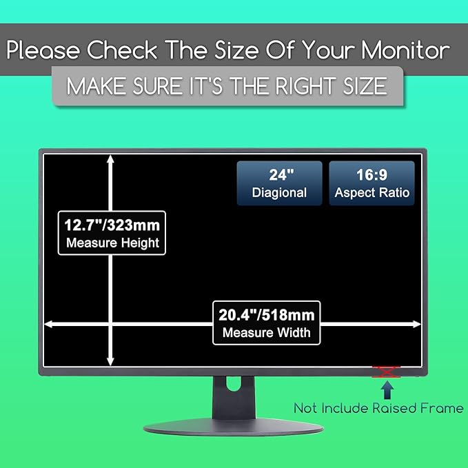 KEANBOLL Anti Blue Light Screen Protector Panel for 24 Inches Computer Monitor Blue Light Blocking Filter Anti Glare Shield for Desktop Computer - (Removable,No Need to Stick)