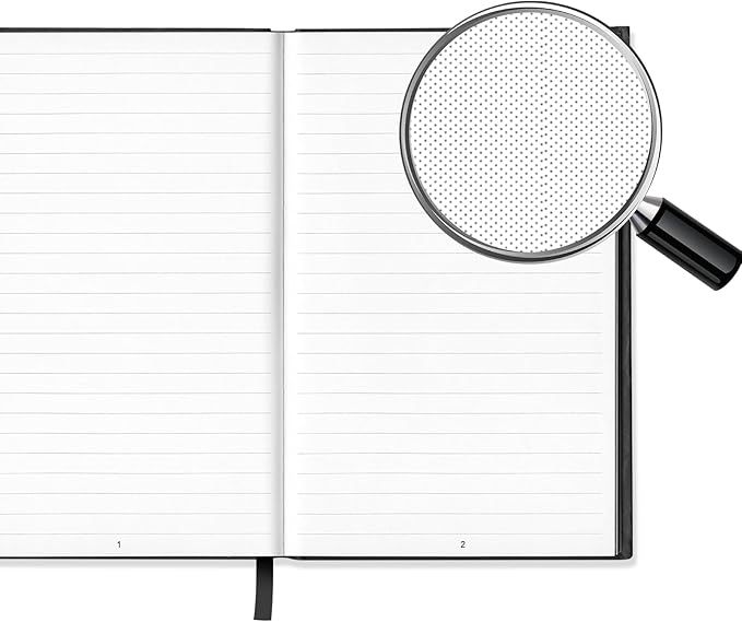 Yuan Smart Notebook, Smart Notebook with Hard Cover for Smart Pen Writing Set, Lined Pages and Elastic Closure, 5.2" X 8.27", 94sheet(187pages), Black
