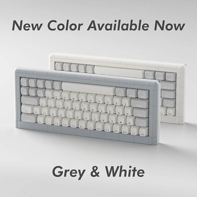 KBDcraft 01Adam 60% Mechanical Keyboard, 64-Key ANSI, Lego-Compatible Case, Gasket Mount, Hot-swappable, Wired, Linear Switch, RGB, QMK, Vial for Win/Mac, Full Kit (Grey)