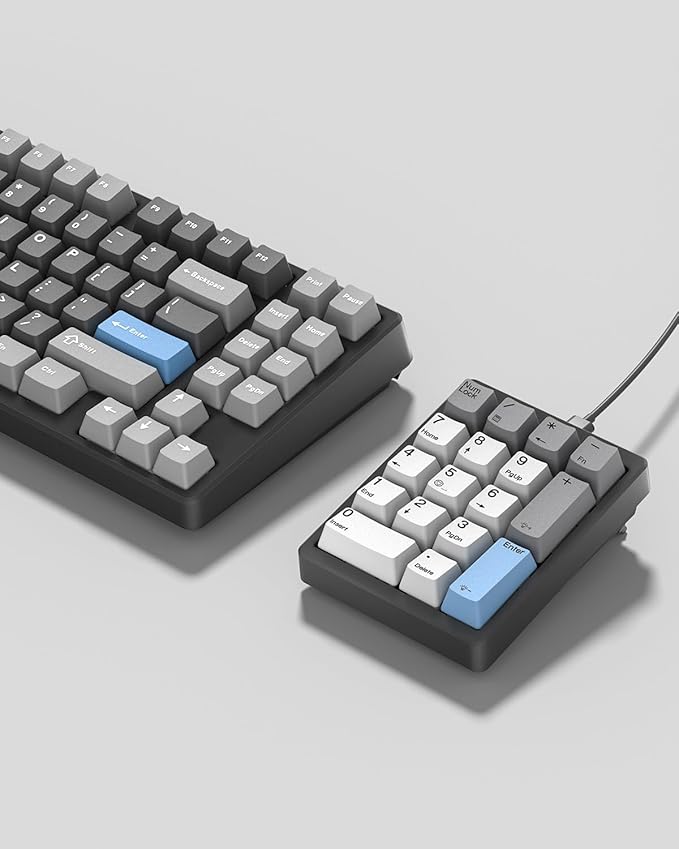 Kisnt KN17 Wired Mechanical Number Pad- 17 Keys Hot Swappable Numpad with White Backlight& PBT Keycaps for Laptop PC Compact Keyboards (Black, Brown Switch)