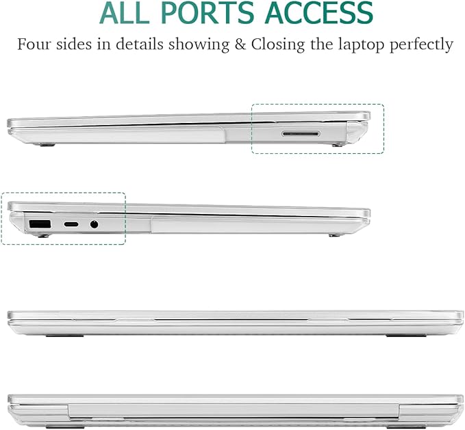 Case for 13.5" Microsoft Surface Laptop 5/4/3 with Metal Palm Rest ONLY 2019-2022 Release Models:1868/1951, Plastic Hard Shell Case with Keyboard Cover & Screen Protector, Crystal Clear