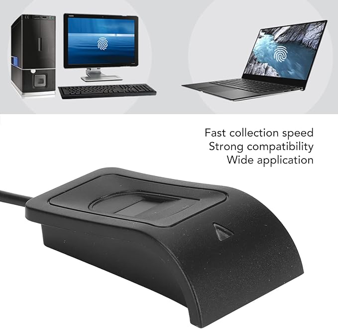 Fingerprint Reader, USB Fingerprint Scanner for PC, Compact Desktop Biometric Reader, 0.2s Fast Login, Windows Hello Automatic Driver Installation, Plug and Play Encryption Security