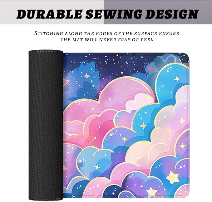 Colorful Cloud Gaming Mouse Pad Anime Rainbow Cute Clouds Mousepad XL Large Gaming Mouse Pad Laptop Keyboard Mat Desk Pad 35.4"x15.7" Office Home Decor for Women Girl