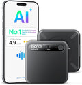 BOYA Notra AI Voice Recorder,3-Mode Capture -Ambient/Phone Call/Bluetooth, AI Transcription&Smart Summary, Support 140+ Languages, 64GB Storage, Magnetic Note Taker for Meetings,Lectures,Interviews