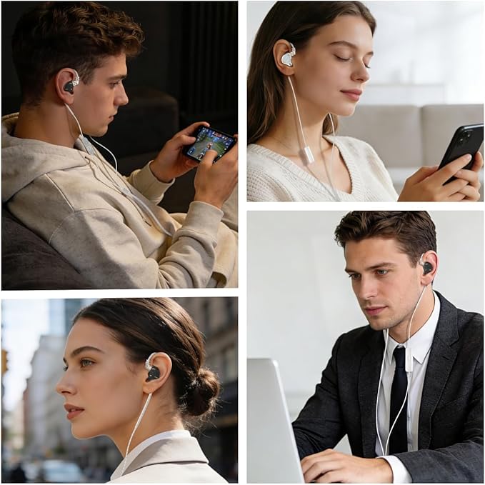 2026 Latest KZ ZST PRO X USB C Wired Headphones Type-C in Ear Monitor, 1BA 1DD Hybrid Driver Gaming Earbuds USB C Wired Earphone, Deep Bass Sound IEM for Gaming Music Video (USBC with mic, Black Gold)