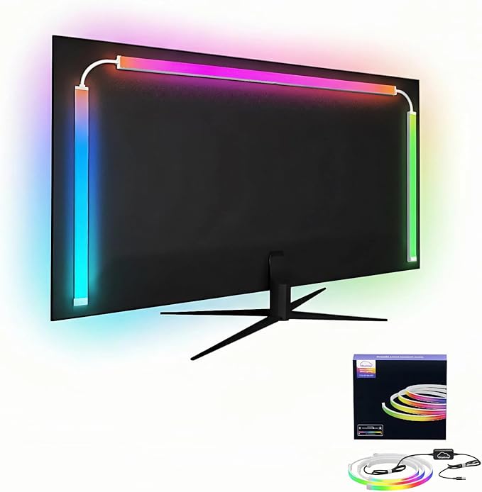 Monitor Backlight for 24-34 inch PC, 27 Inch Monitor Light with PC Sync, RGB LED Strip Lights for Gaming, Zero Delay Effect with Software Control, Works with Windows/Mac (27 inch)