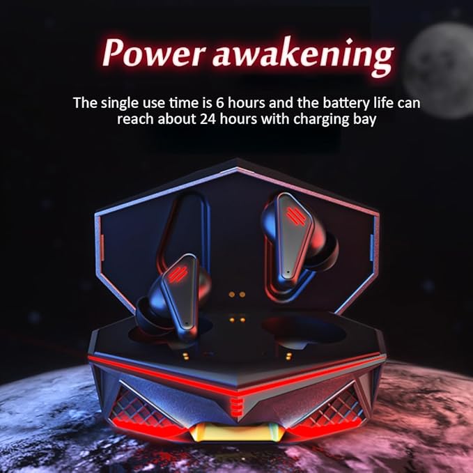 Wireless Gaming Earbud, K98 Wireless Gaming Headphone with Charging Case and Built-in Mic, Bluetooth 5.1 Dual Game Music Mode Earbuds Wireless Headphones with 30 Hours Playtime, RGB