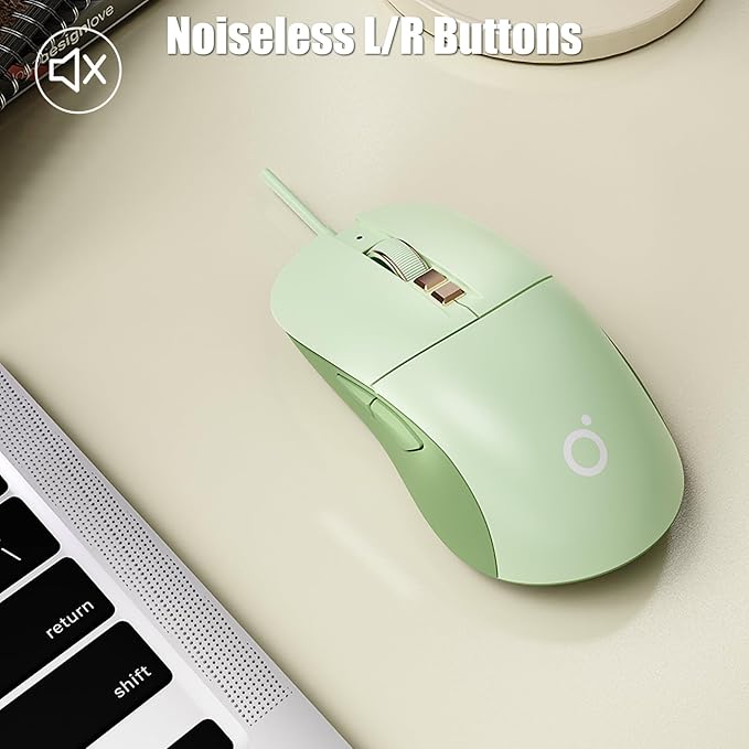 Wireless Gaming Mouse Tri-Mode 2.4GHz/Bluetooth 5.0/Wired USB-C 5-Level DPI Rechargeable Ergonomic Silent Optical Mice for iMac/MacBook/Computer/Laptop, Matcha Green