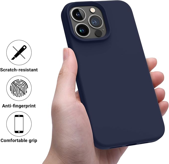 OTOFLY Designed for iPhone 14 Pro Case, Silicone Shockproof Slim Thin Phone Case for iPhone 14 Pro 6.1 inch (Midnight Blue)