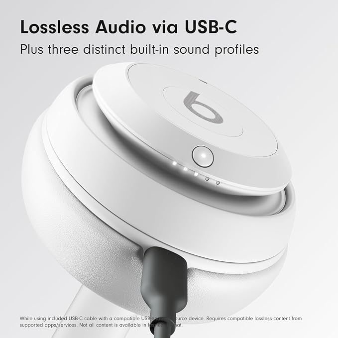 Beats Studio Pro Bluetooth Noise Cancelling Headphones with Apple 20W USB-C Power Adapter - Matte White