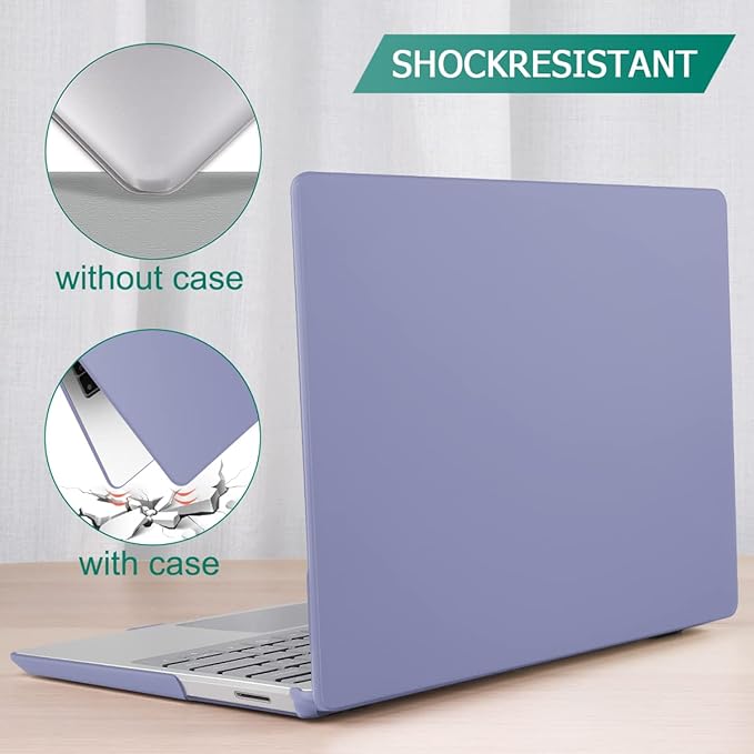 Case for 13.5" Microsoft Surface Laptop 5/4/3 with Metal Palm Rest ONLY 2019-2022 Release Models:1868/1951, Plastic Hard Shell Case with Keyboard Cover & Screen Protector, Lavender Gray