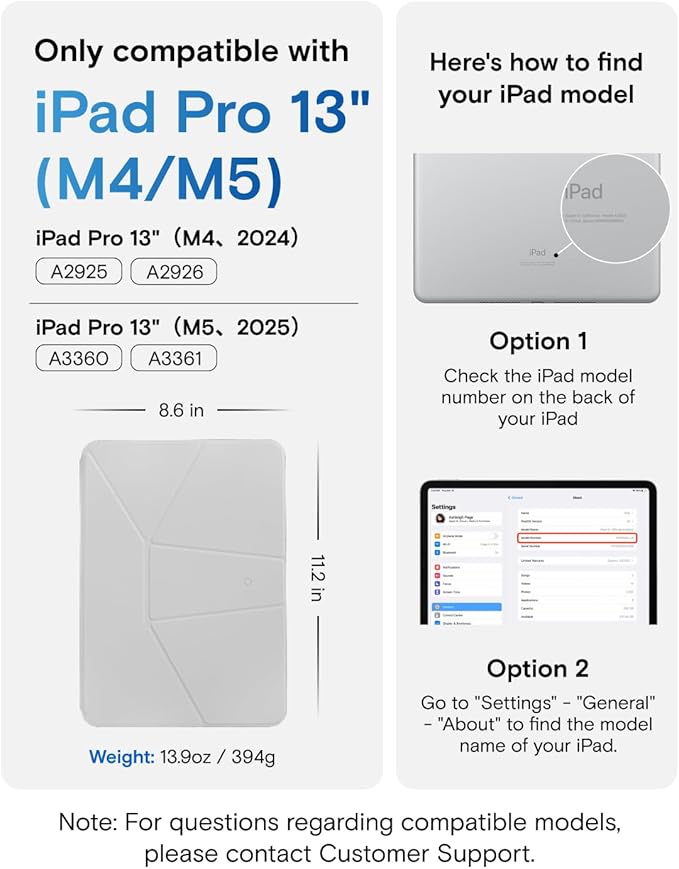 MOFT Dynamic Folio Case for iPad Pro 13" (M5 2025 / M4 2024)-[Reinforced Corner Protection] Stable Slim Magnetic Stand with 20+ Viewing Angles, Premium MOVAS Leather, Misty Cove x Jet Black