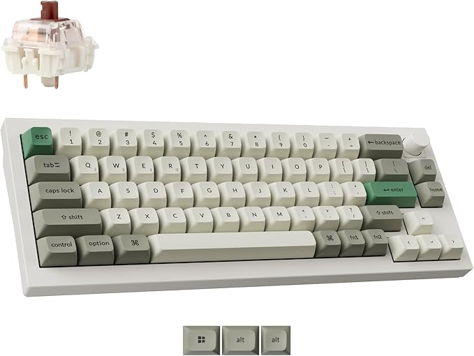 Keychron Q2 Max Wireless Custom Mechanical Gaming Keyboard, QMK/VIA Programmable Knob 2.4 GHz/Bluetooth 5.1/Wired, 65% Compact RGB Hot-Swap with Gateron Brown Switch for Mac Windows Linux - White
