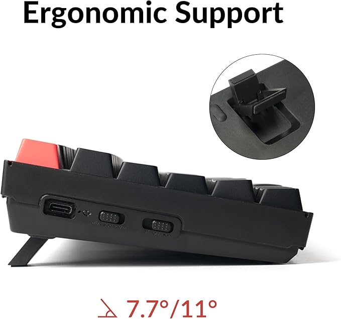 Keychron K10 Full-Size Layout QMK Wireless Mechanical Keyboard, Bluetooth/Wired Hot-Swappable Gaming Keyboard with Keychron Super Red Switch, RGB Backlight, PBT Keycaps for Mac/Windows-Version 2