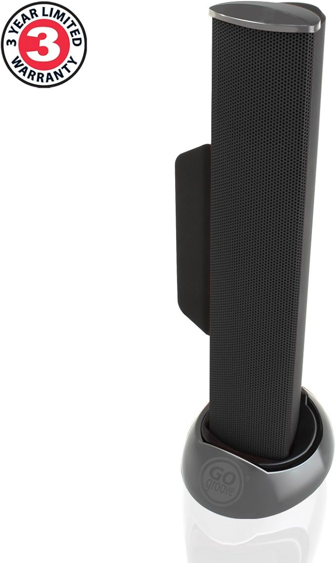 GOgroove SonaVERSE USB Speakers for Laptop Computer - USB Powered Mini Sound Bar with Clip-On Portable External Speaker Design for Monitor, One Cable for Digital Audio Input and Power (Black)