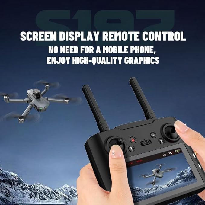 GPS Drone with 4K Dual Camera for Adults, FPV RC Quadcopter with 4.5" Large Screen Remote Control, Brushless Motor, Auto Return Home, Follow Me, 2 Batteries and Carrying Case