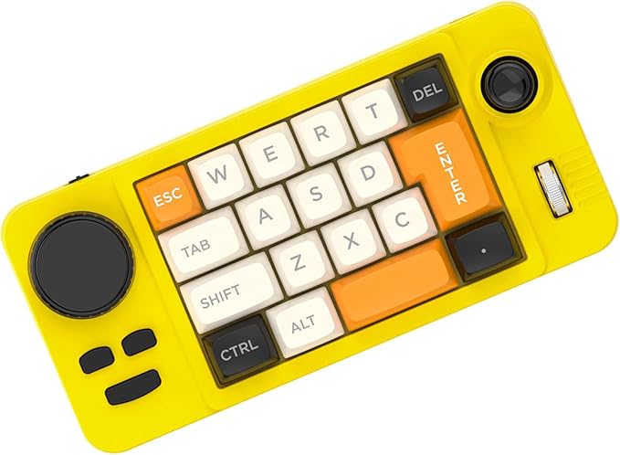 UncleS Double Scroll Wheel Mechanical Keyboard 19 Key Small Keypad Color Backlits Programmable Joystick Hot Swappable Switches Space Saving Macroed Gaming Keyboard