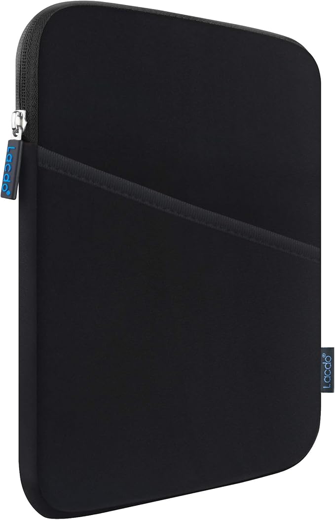 iPad Mini 7 Sleeve, iPad Mini Case Bag, Lacdo Shockproof Tablet Sleeve Case for iPad Mini 7,6,5,4,3,2 / Samsung Galaxy Tab A7 Lite 8.7" / Tab A 8.0" Protective iPad mini sleeve Tablet Bag, Black/Black