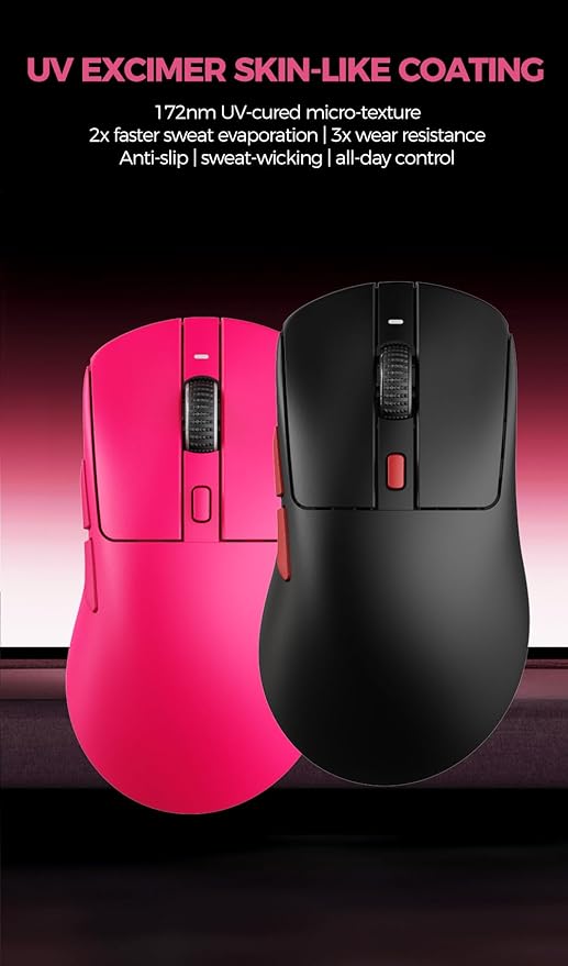 DAREU AE7 Pro Wireless Gaming Mouse with Charging Dock, 8K Polling, 30K DPI Custom P3950 Sensor, 62g Lightweight Right-Handed Mouse w/Tri-Mode connectivity,6 Programmable Buttons