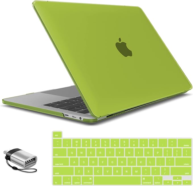 IBENZER Compatible with MacBook Pro 16 Inch Case A2141 Release 2020 2019, Hard Shell Case with Keyboard Cover & Type C Adapter for Old Version Mac Pro 16’’, Avocado Green, T16AVGN+1TC