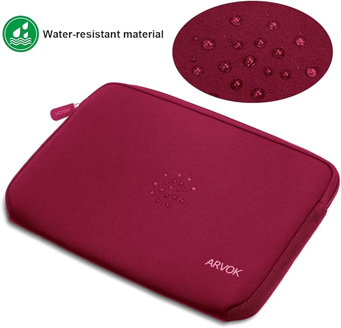Arvok 13 13.3 14 Inch Laptop Sleeve Case for MacBook Pro/MacBook Air 13-14 inch, Water-Resistant Notebook Chromebook Computer Pouch, Carrying Bag Cover for HP/Dell/Lenovo/Asus/Acer, Wine Red