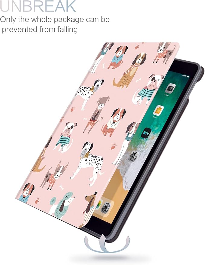 for iPad (A16) 11Th/10Th Generation Case 2025/2022, for iPad Case 11Th/10Th Generation, 10Th/11Th Gen iPadCase Cover Auto Wake/Sleep Multi-Angle Viewing Adjustable Stand, Pink Cute Dogs