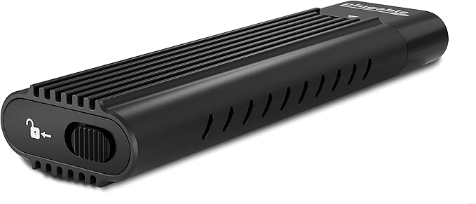 Plugable M.2 NVMe SSD Enclosure; Tool-Free & Driverless, USB 3 Type-C, Including Thunderbolt and USB4, at 10Gbps. for M.2 NVMe SSDs 2230 to 2280 PCIe Gen 3 and 4. USB Cables Included