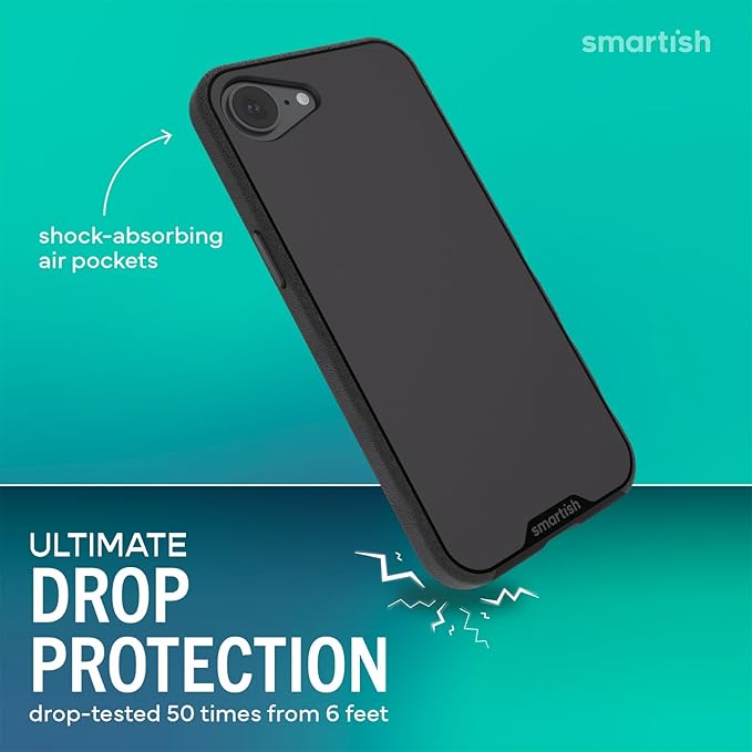 Smartish® iPhone 17e/16e MagSafe Case - Gripmunk Magnetic Slim Case [Lightweight + Protective] Drop Tested Thin Grip Cover with Microfiber Lining for Apple iPhone 17e/16e - Custom Prints