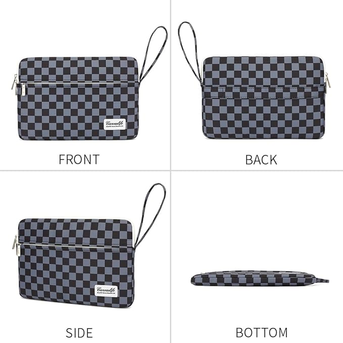 15.6-inch Notebook case, Waterproof and Shockproof Protective Computer case, can be Used to Cover Shopping cart Cases. The Notebook is Compatible with Lenovo, ASUS and HP (Black Checker)