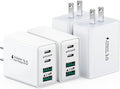 4-Pack USB C Charger Block, 40W 4-Port Type C Charger Fast Charging Block, Dual PD Power Adapter+ QC Wall Plug Multiple USBC Block Cube for iPhone 17 16 15 14 13 12 11 Pro Max Plus, Galaxy, iPad
