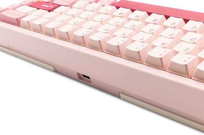 KEEBMONKEY WOBKEY Zen 65 65% Quick Release Wireless Mechanical Keyboard with RGB, CNC Aluminum Case, Hot-Swappable, VIA Support, BT/2.4G/USB-C Gaming Keyboard for Mac/Windows (Ultra Pink Gold)
