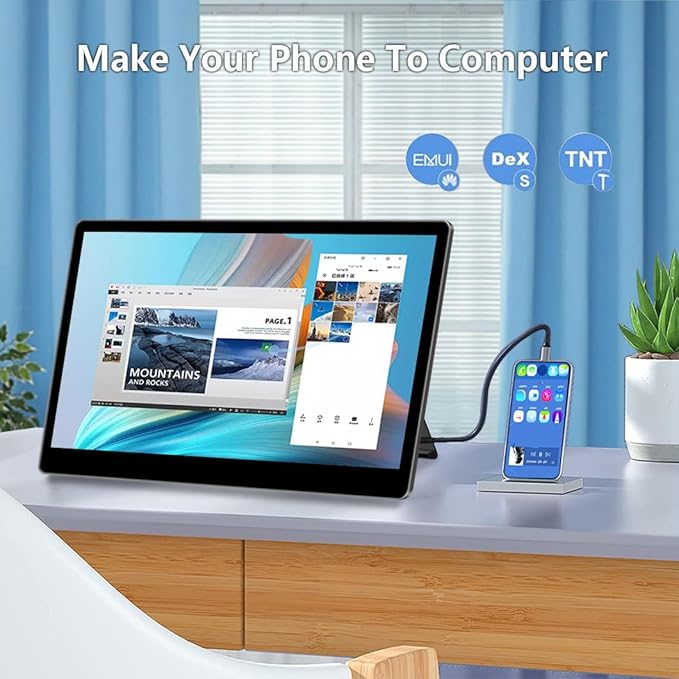15.6 Inch 3K Touchscreen Portable Monitor, IPS 2880 * 1620,100% sRGB Mobile Monitor Eye Care Game Display Built USB-C/HDMI/Mini DP with Folding Kickstand for PC,Laptop,Game Console