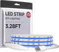 BTF-LIGHTING FCOB COB FOB LED Strip Lights 5V USB Powered 3.28FT 320LEDs Blue Color 8mm Width Dimmable CRI 90+ with 3M Tape Flexible High Density for 3D Printer TV Backlight PC DIY Decor