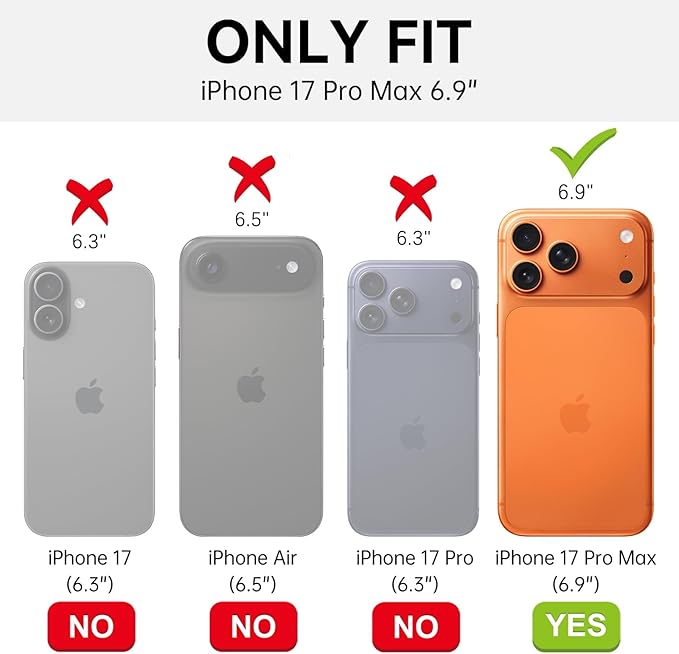 BENTOBEN Magnetic for iPhone 17 Pro Max Case 6.9", Compatible with Magsafe Shockproof Protective Bumper Cute Transparent Slim Anti-Yellowing Phone Case for iPhone 17 ProMax Cover, Clear Light Orange